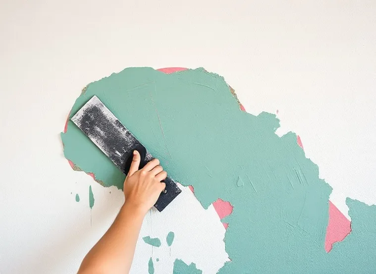 Application d'un enduit décoratif à la lisseuse sur un mur