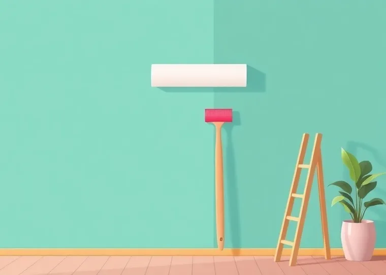 Pose de papier peint, rouleau et brosse à maroufler